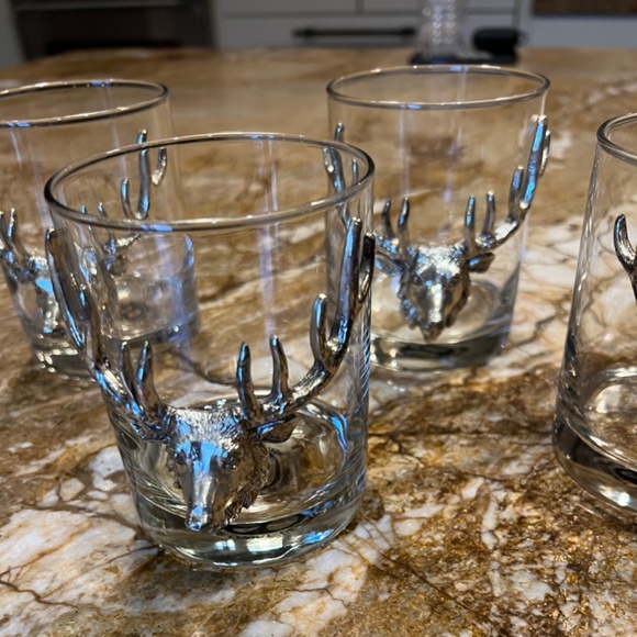 Vintage Arthur Court Deer Head Double Old Fashion Glasses- Pre- owned - Picture 2 of 6